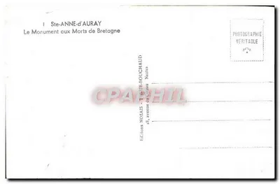 Ste-Anne-d'Auray — Pomnik Pamięci Bretanii — Wydawnictwo Nozaïs — Rewers