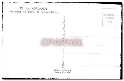 Pommiers w kwiecie i Poiriers białe — La Normandia — Wydawnictwo Gaby — Rewers