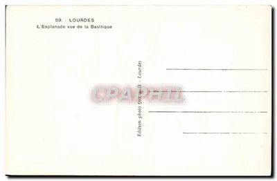 Lourdes — L'Esplanade vue de la Basilique — Édition photo Quarrault - Lourdes, n°59 — Rewers