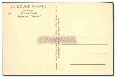 Piana - Regio van de Calanques — Éditions d'Art TVAN — Achterkant