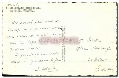 Bruxelas - Hotel de Ville — Photobrom S.P.Ral. Bruxelas, n°4 — Verso