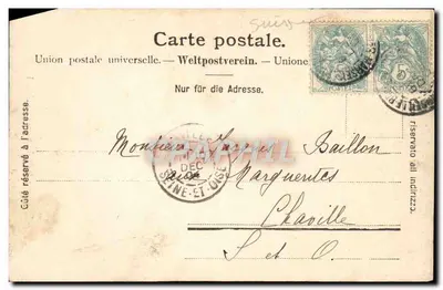 Łódź na jeziorze Neuchâtel — E. Chiffelle, fot., Neuchâtel — n° 495 b — Rewers