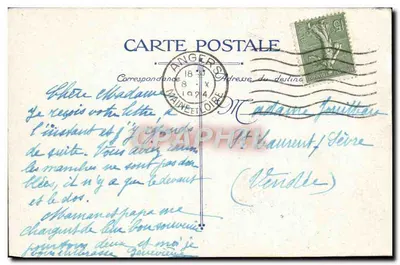 Angers — Statua i ulica Beaurepaire — L.V. & Cie — Rewers
