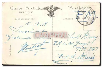 Stara pocztówka Bruksela Porte de Hal — Rewers