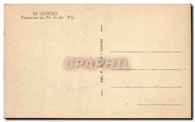 Restaurante do Pic du Jer — Lourdes — Editor P. Doucet — Verso