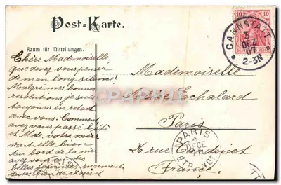 Kościół Liebfrauen w Cannstatt — ilustracja — wydawca nieznany, numer serii nie widoczny — Rewers
