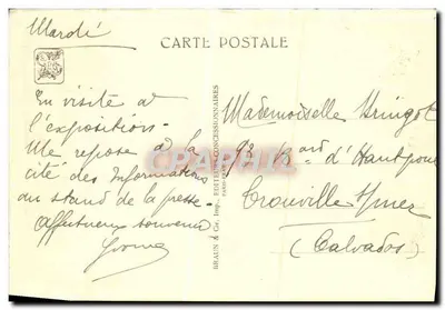 Reprodução de Mount Vernon — Casa de George Washington — Exposição Colonial Internacional — Paris 1931 — Seção dos Estados Unidos — Verso