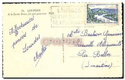 Grotta di Lourdes — Notre-Dame de Lourdes — Wydawnictwo P. Doucet — Rewers