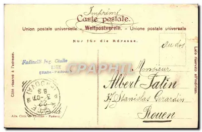 Padoue - Kościół Świętego - Ing. Tadinielli — Rewers