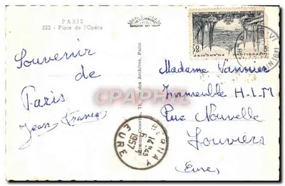 Place de l'Opéra — Paris — Editor Chantel, n°320 — Verso