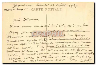 Bordeaux — Les Quais (strona południowa) — widok portowy z kranami i tramwajem — wydawca Yabled, nr 35 — Rewers
