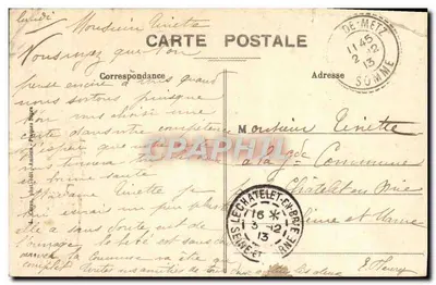 Stara pocztówka Amiens Ogród Botaniczny — Rewers