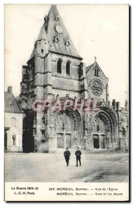 Moreuil (Somme) — Vista da Igreja — L.C.H. Paris, n°347