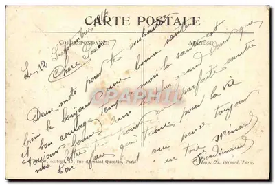 HANGEST-EN-SANTERRE — Hospital — Guerra 1914-1915 — Imp. C. Bernard, Paris — Verso