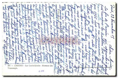Amiens — Katedra — Roseta transeptu — wydawca Cap, n° 281 — Rewers
