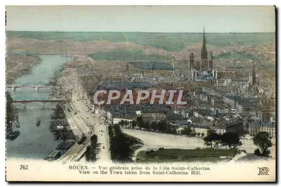 Rouen — Vista geral tirada da Côte Sainte-Catherine — Neurin Frères, Imp. Créte, Paris