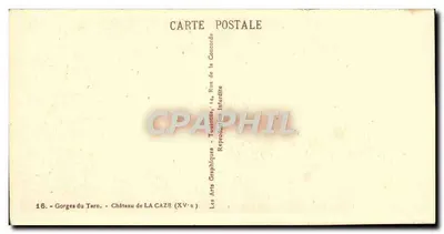 Castelo de La Caze — Gorges do Tarn — editor Les Arts Graphiques, Toulouse — Verso
