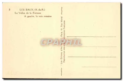 Les Baux (B. du-R.) — El Vado de la Fuente, la vía romana — Les Éditions d'Art Yvon, París — Reverso