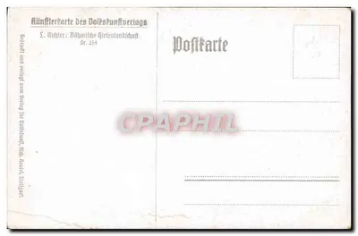 Paysage pastoral avec bergers et moutons — Éditeur : Künstlerkarte des Volkskunstverlags, n° 254 — Rewers