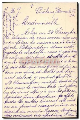 Tarjeta postal antigua Falguieres Tharcisius Mártir — Reverso