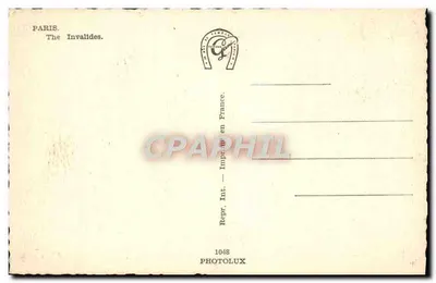 Paris - Os Invalidos — vista do domo — editor Photolux, n° 1048 — Verso