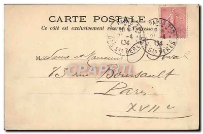 PARIS - CHURCH OF THE TRINITY — Publisher: Imprimerie de France — Back