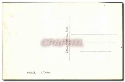 Paris — O Ópera — Edição Chantatal, Paris — Verso