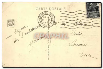 Pavillon de la Nouvelle-Calédonie — Exposition Coloniale Internationale — Paris 1931 — G. Saacré, P. Bailly et P. Montenot, Archs. — Verso