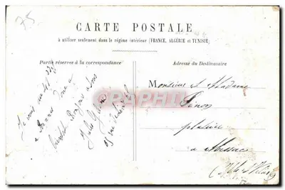 Bilhete postal antigo Paris Monument a Victor Hugo — Verso