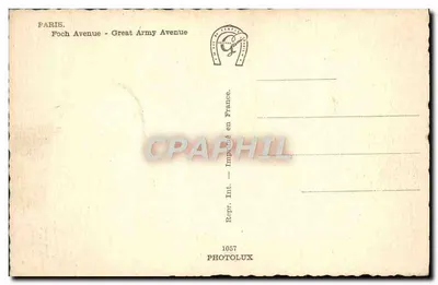 Paris - Avenue Foch - Avenue de la Grande Armée — Photolux, n° 1057 — Verso