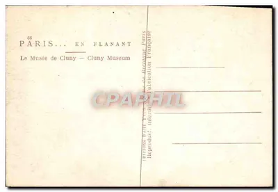 O Museu de Cluny — Paris — Éditions Yvon — Verso