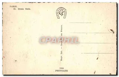 Paris - A Porta Saint-Denis — editor Photolux, n° 1104 — Verso
