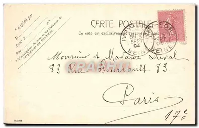 Paris - Monument de Gambetta — editor Panbally, n° 5014 — Verso