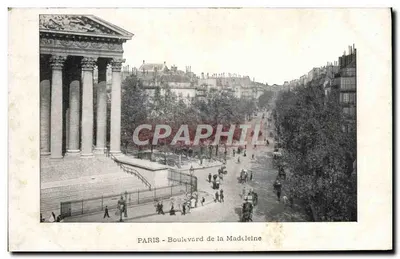 Paris - Boulevard de la Madeleine — vista do Panteão — editor não identificado