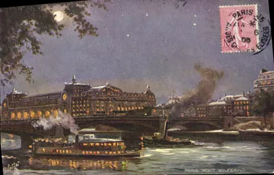 Paris - Pont Solferino — vue nocturne — Gilette, n°102