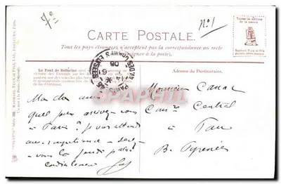 Paris - Pont Solferino — vue nocturne — Gilette, n°102 — Verso