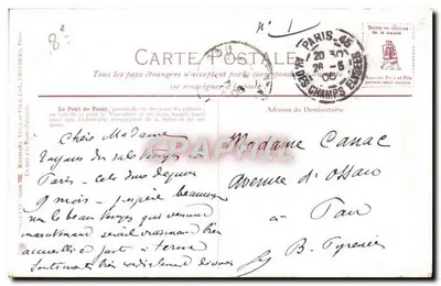 Paryż, Trocadéro — widok mostu Passy i Seiny — wydawca Paryż, Trocadéro, nr 1 — Rewers