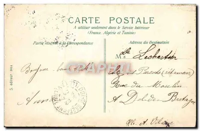 Paris - O Louvre e Monumento de Gambetta — S. editor, 1914 — Verso