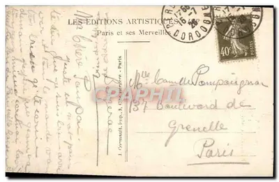 O Domo dos Inválidos e os novos Jardins — Paris — Edições Artísticas LIP n°72 — Verso
