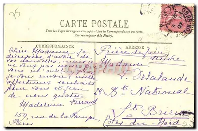 Paris — O Ópera, o Grand Hôtel e o Café de la Paix — LL. n° 641 — Verso