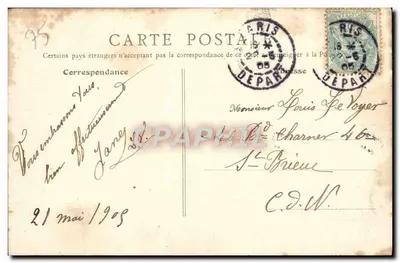 Paris — Palácio do Louvre e Jardim — E.R., Paris, n°168 — Verso