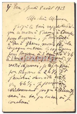 Pau — O Palácio de Inverno visto através das árvores — LL, n° 114 — Verso