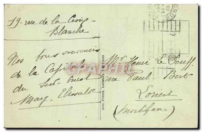 Bordeaux — The Cathedral and Pey-Berland Tower — Cheques & Cie, no. 36 — Back