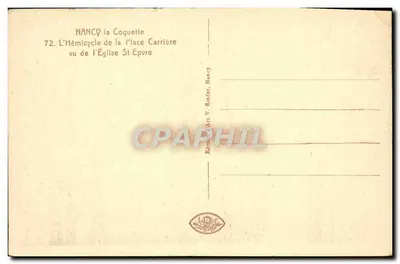 NANCY — Widok Hémicycle de la Place Carrière z kościoła Świętego Épvre — wydawca Art V. Röder, Nancy — Rewers