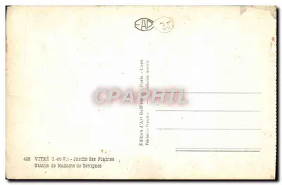 Statua pani de Sévigné — Ogrody Botaniczne — Édition d'Art BelFrançaise — Rewers