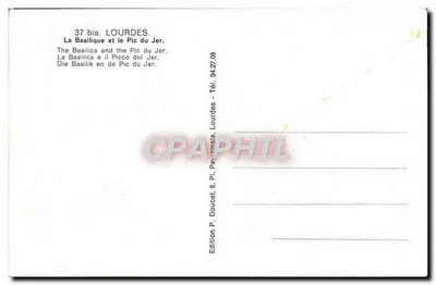 Lourdes — A Basílica e o Pic du Jer — Editor Edlux — Verso