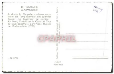 Bilhete postal moderno Marmoutier Capela moderna — Verso