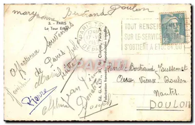 Paris — Vue de la Tour Eiffel depuis les Champs de Mars — Éd. G.A.L.F., 30, rue Chapon — Reverso