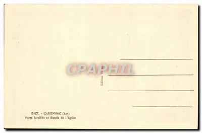 Carenac (Lot) — Porta fortificada e entrada da igreja — Nagra — Verso