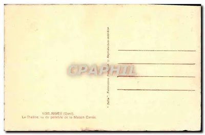 Nîmes (Gard) — Teatr widziany z perystylu Domu Carrée — Rella — Rewers